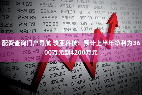 配资查询门户导航 骏亚科技：预计上半年净利为3600万元到4200万元